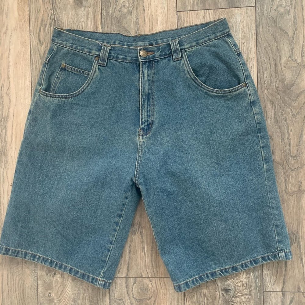 BURNSIDE DENIM JEAN SHORTS 34-EUC